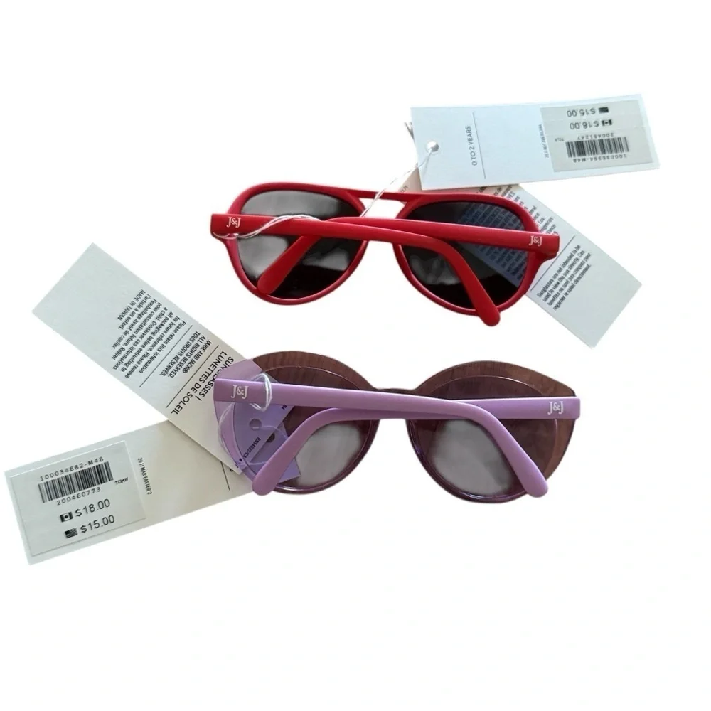 Janie and Jack Toddler Girl Sunglasses Red Purple Set of 2 NWT